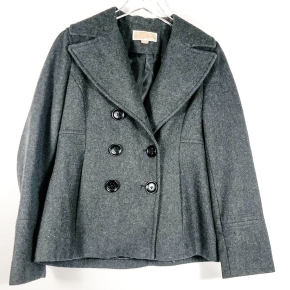 Michael Kors Dark Charcoal Gray Peacoat Jacket - Picture 1 of 7